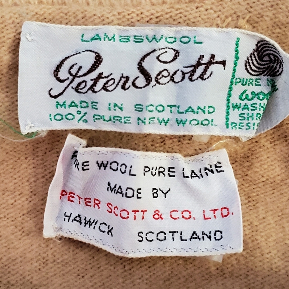 Vintage PETER SCOTT Wool Cardigan 1960s Made In Scotland - Picture 5 of 5